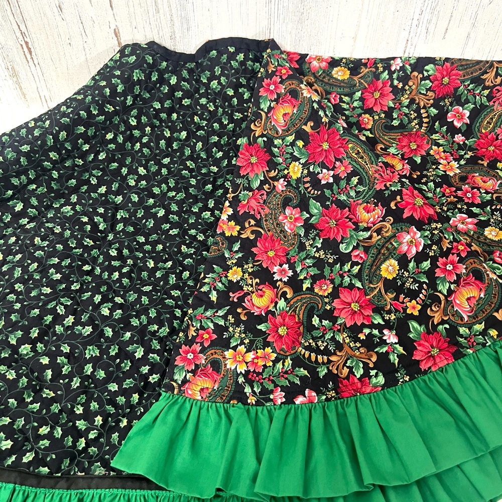 Christmas tree skirt reversible handmade holiday decor - Picture 1 of 6